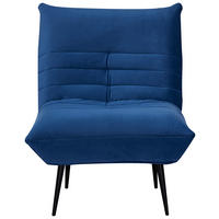 SESSEL Samt Blau    - Blau/Schwarz, MODERN, Textil/Metall (75/92/87cm) - MID.YOU