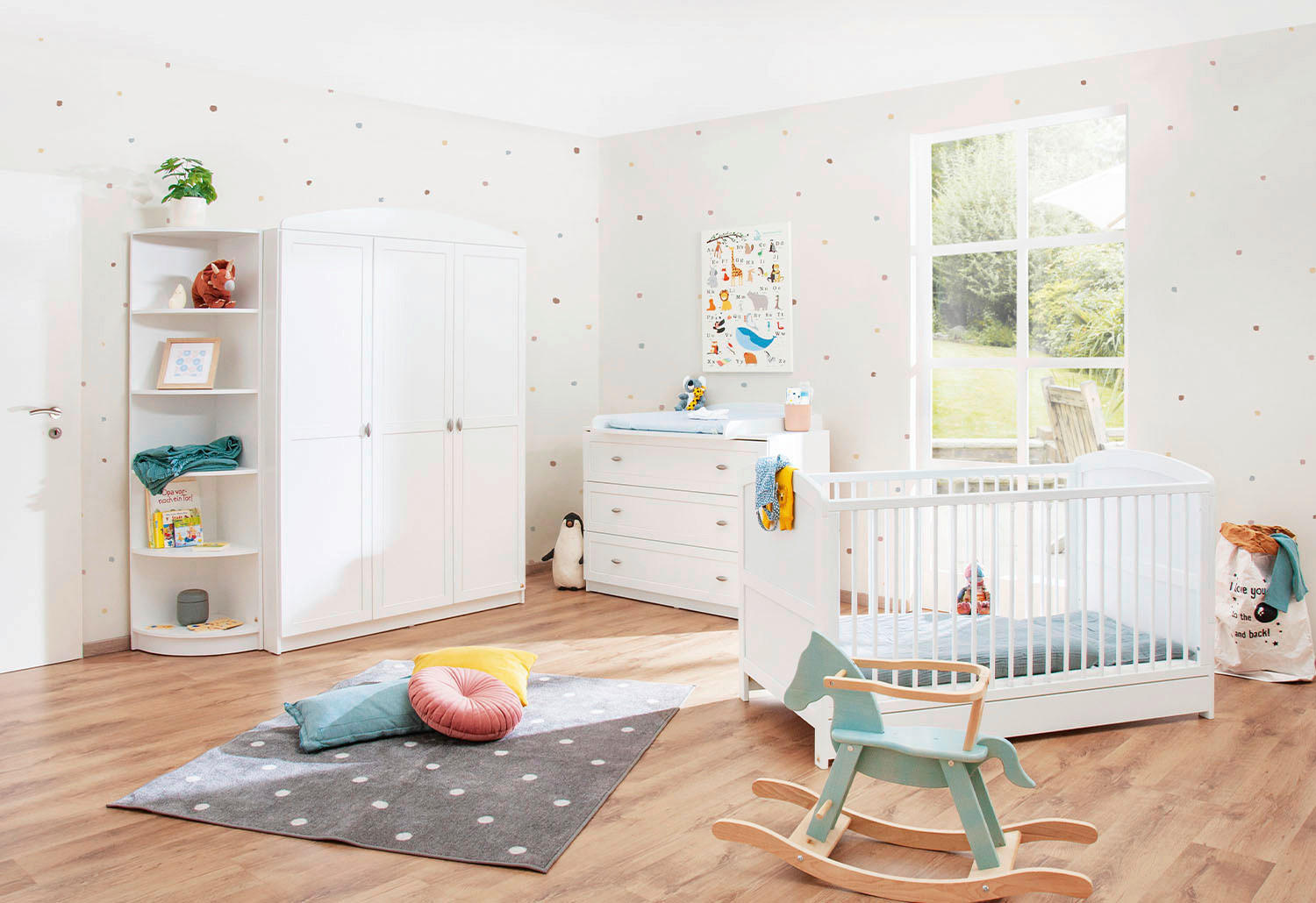 BABYZIMMER PINOLINO LAURA  - Weiß, ROMANTIK / LANDHAUS, Holzwerkstoff - Pinolino
