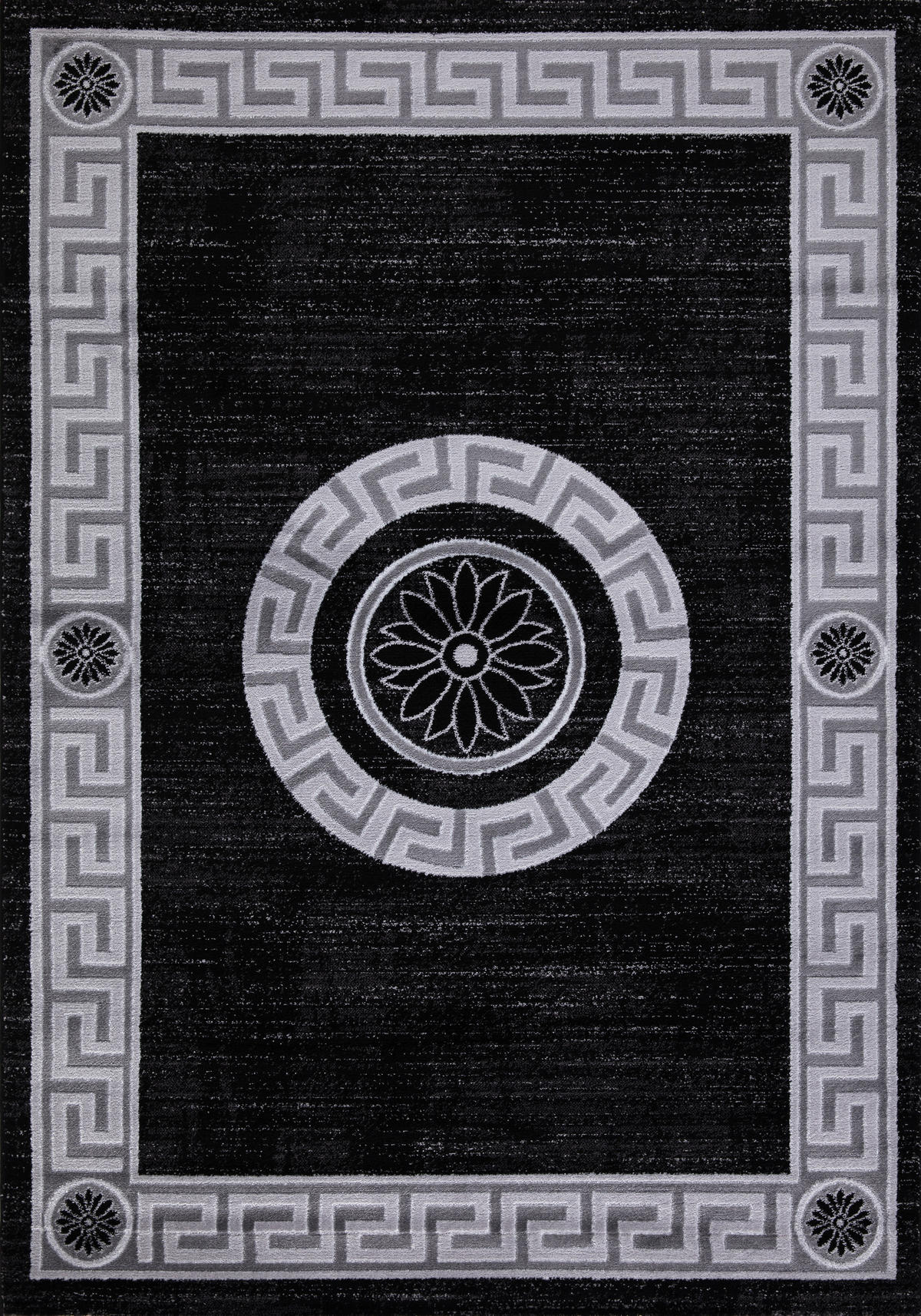 WEBTEPPICH 80/150 cm Eleysa Grau, Schwarz rechteckig  - Schwarz/Grau, Design, Textil (80/150cm) - Novel