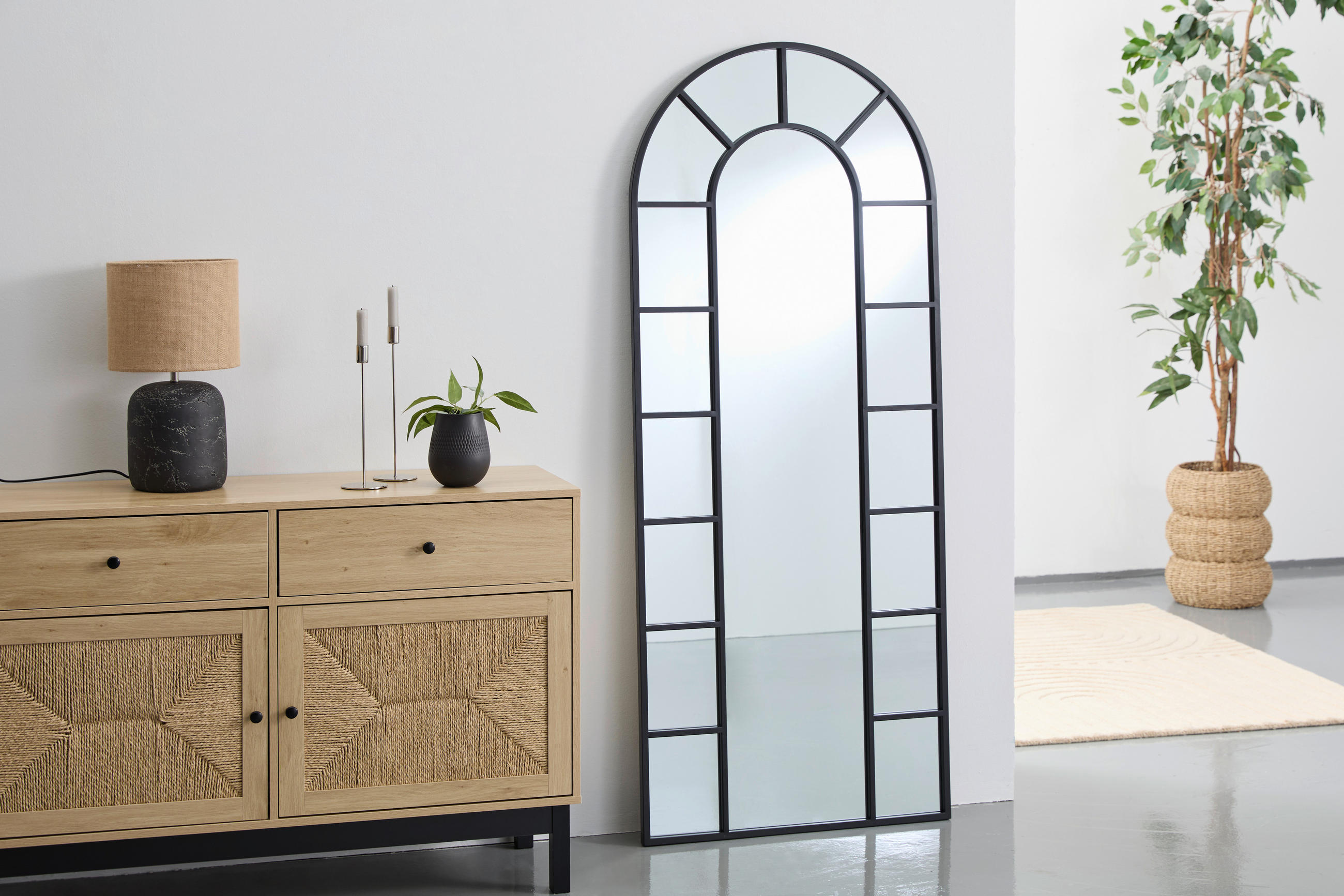 OGLEDALO ZIDNO  70/170/2,5 cm     - crna, Lifestyle, staklo/drvni materijal (70/170/2,5cm) - Landscape