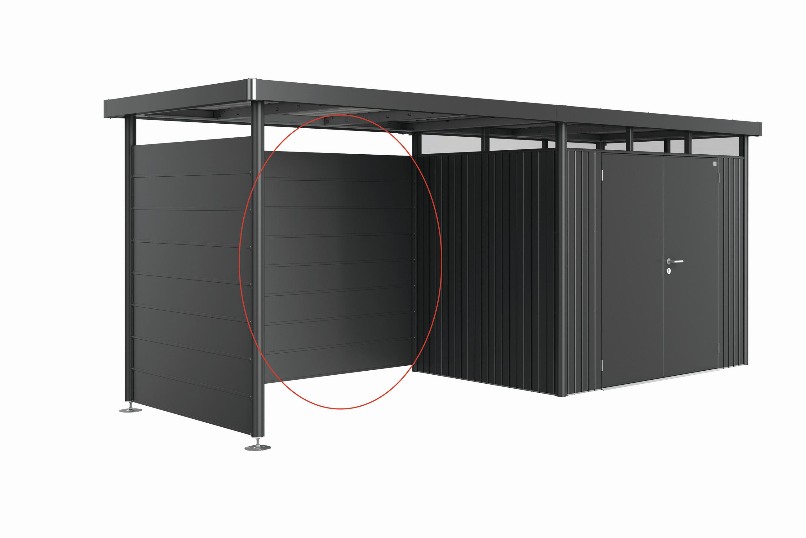 RÜCKWAND 266/181/4 cm  - Dunkelgrau, Basics, Metall (266/181/4cm) - Biohort