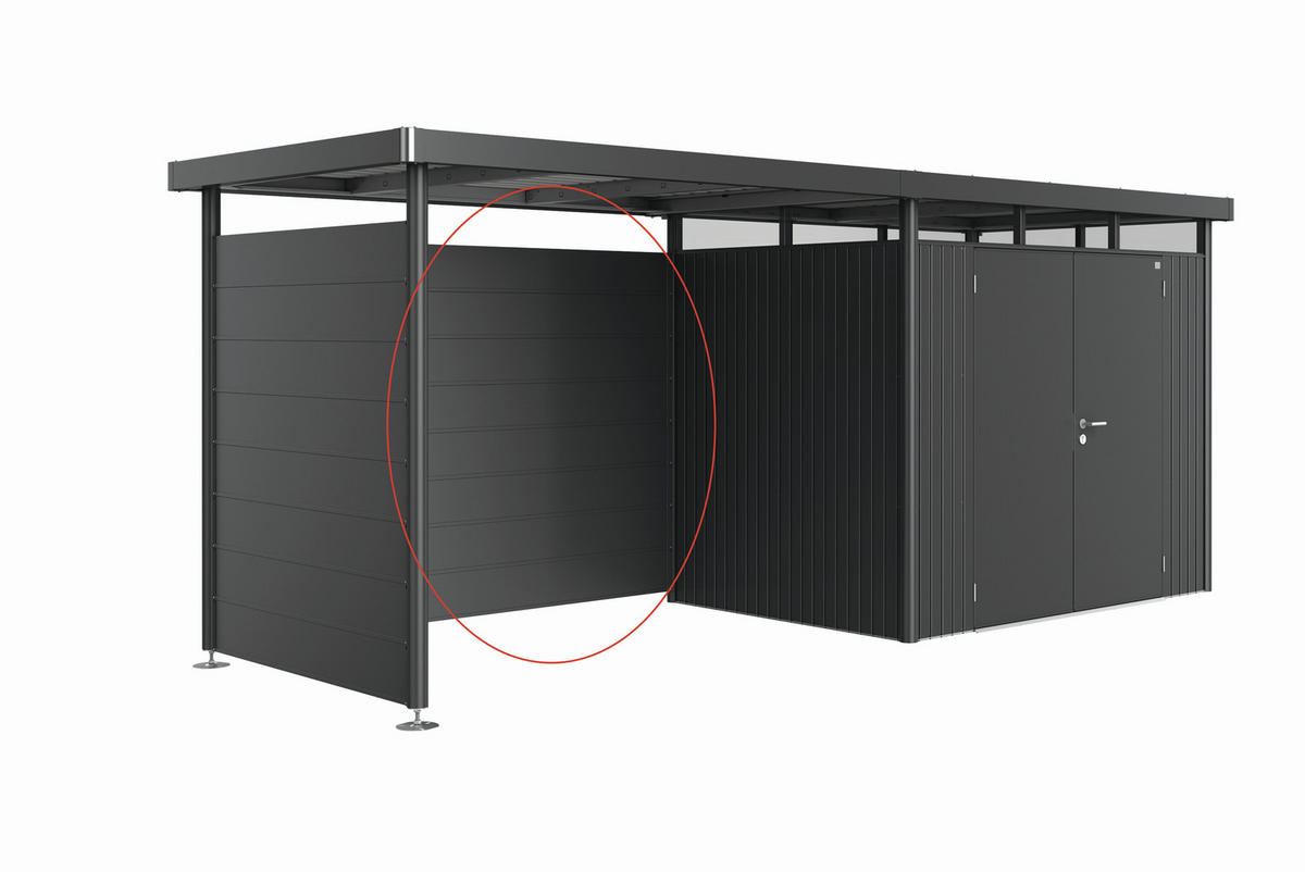 RÜCKWAND 266/181/4 cm  - Dunkelgrau, Basics, Metall (266/181/4cm) - Biohort