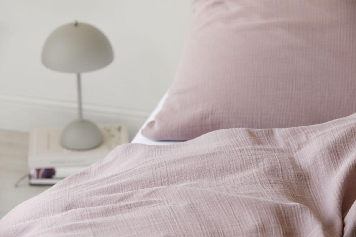 BETTWÄSCHESET Musselin 160/210 cm  100 cm/65 cm  - Altrosa, Trend, Textil (160/210cm) - Elegante