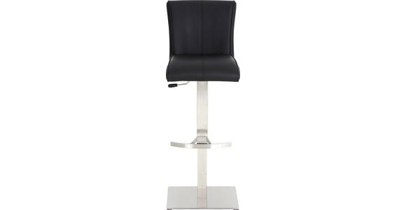 BARHOCKER in Metall, Textil Edelstahlfarben, Schwarz - Edelstahlfarben/Schwarz, Design, Textil/Metall (40/115/43cm) - Dieter Knoll