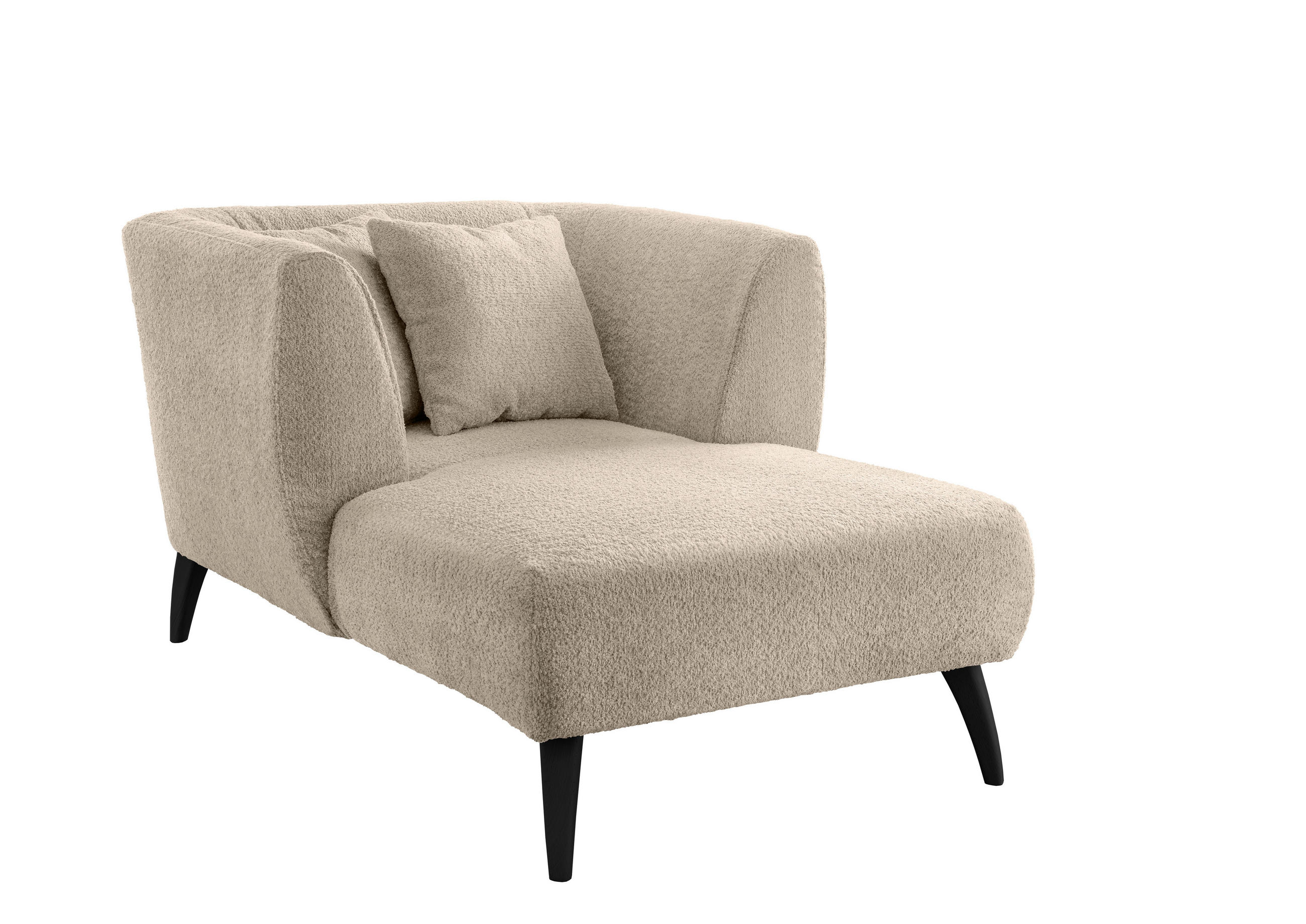 XXL-SESSEL in Bouclé Beige - Beige/Schwarz, Modern, Holz/Textil (108/84/155cm) - MID.YOU