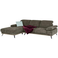 ECKSOFA ROYCE Olivgrün Struktur  - Schwarz/Olivgrün, MODERN, Textil/Metall (194/283cm) - MID.YOU