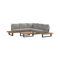 LOUNGEGARNITUR Akazie massiv Eisen  - Grau/Akaziefarben, Natur, Holz/Metall (160/72/72cm) - Ambia Garden