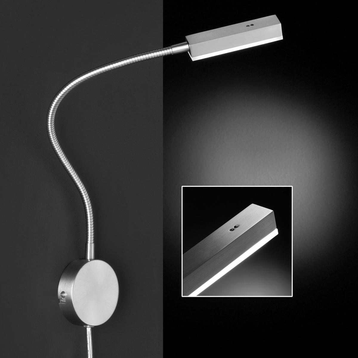 NÁSTĚNNÉ LED SVÍTIDLO, 59/8/48 cm - barvy niklu, Basics, kov/plast (59/8/48cm)