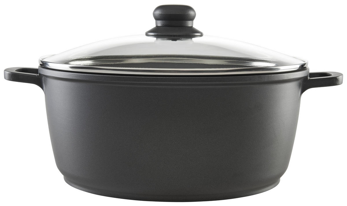 KOCHTOPF 6,2 L  - Klar/Schwarz, Basics, Glas/Metall (28/12,5cm) - Homeware Profession.