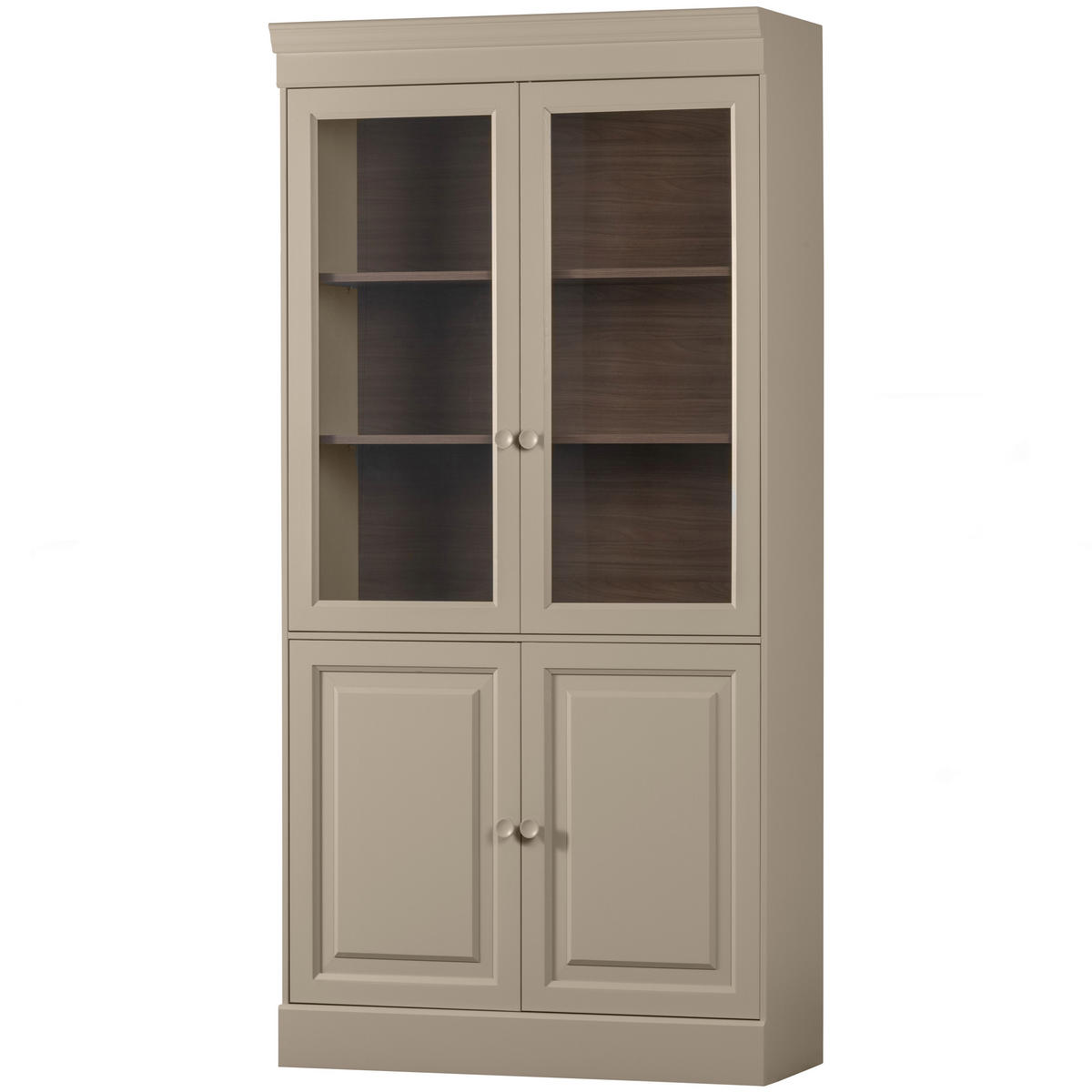 VITRINE  in massiv Kiefer Grau  - Grau, Design, Holz (105/215/40cm) - Livetastic