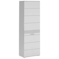 GARDEROBENSCHRANK Linus  in 55/190/37 cm  - Weiß Hochglanz/Silberfarben, Design, Holzwerkstoff/Kunststoff (55/190/37cm) - Carryhome