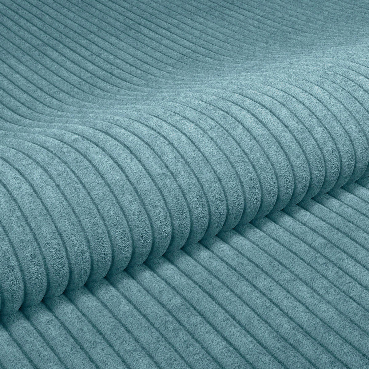 ECKSOFA Türkis Cord  - Türkis/Schwarz, MODERN, Textil (265/180cm) - P & B