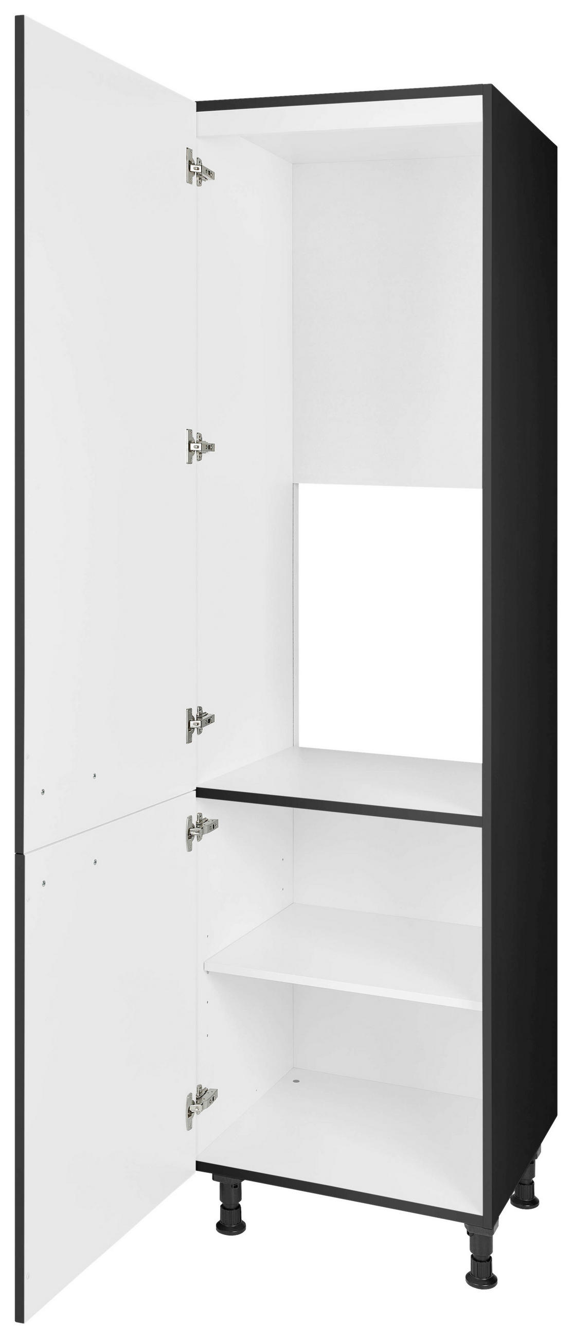 GERÄTEUMBAUSCHRANK 60/216,6/58 cm  in Schwarz  - Edelstahlfarben/Schwarz, MODERN, Holzwerkstoff/Metall (60/216,6/58cm) - Nobilia