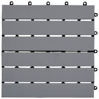 TERRASSENFLIESE 10 Stück  - Schwarz/Grau, Design, Holz/Kunststoff (30/30/2,4cm) - Ambia Garden