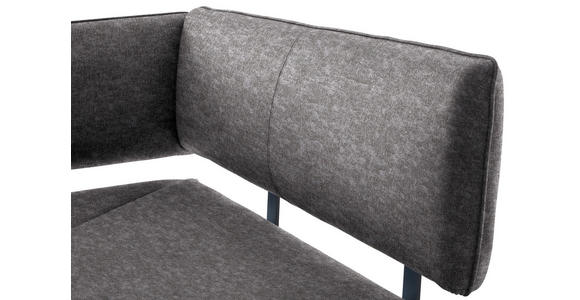 ECKBANK 180/140 cm in Grau, Schwarz - Schwarz/Grau, MODERN, Textil/Metall (180/140cm) - Cantus