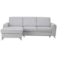 ECKSOFA inkl.Funktion Hellgrau Flachgewebe  - Silberfarben/Hellgrau, Design, Textil/Metall (167/244cm) - Cantus