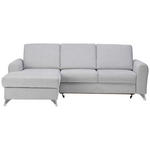 ECKSOFA in Flachgewebe Hellgrau  167/244 cm  - Silberfarben/Hellgrau, Design, Textil/Metall (167/244cm) - Cantus