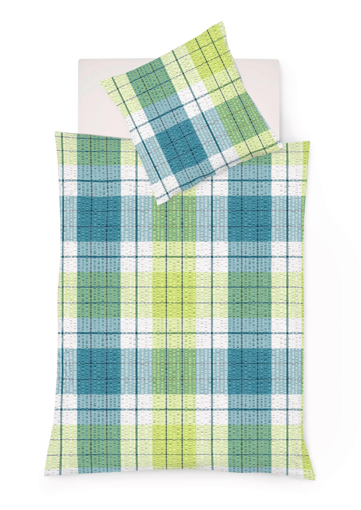 BETTWÄSCHE Rio Seersucker 155/220 cm  - Blau/Grau, Basics, Textil (155/220cm) - Fleuresse