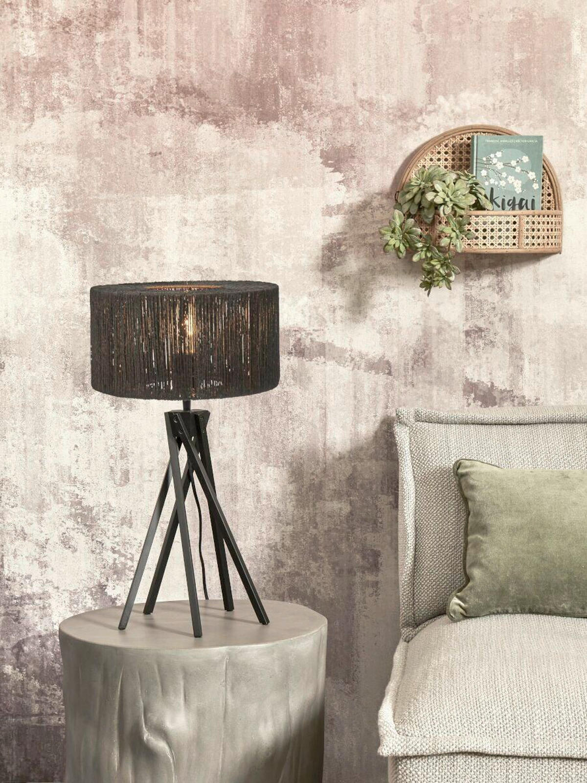 STOLNÍ LAMPA, nástěnný stmívač, 30/45/30 cm - černá, Trend (30/45/30cm) - Good & Mojo