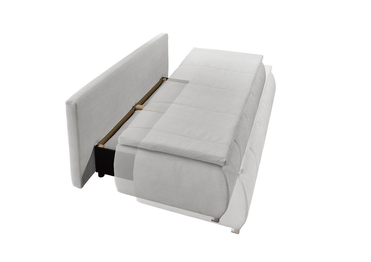 SCHLAFSOFA Webstoff Naturfarben  inkl. Rückenkissen, Armlehnenkissen, Bettkasten, Schlaffunktion, Topper, Rücken echt  - Chromfarben/Naturfarben, KONVENTIONELL, Holz/Kunststoff (207/91/90cm) - Carryhome