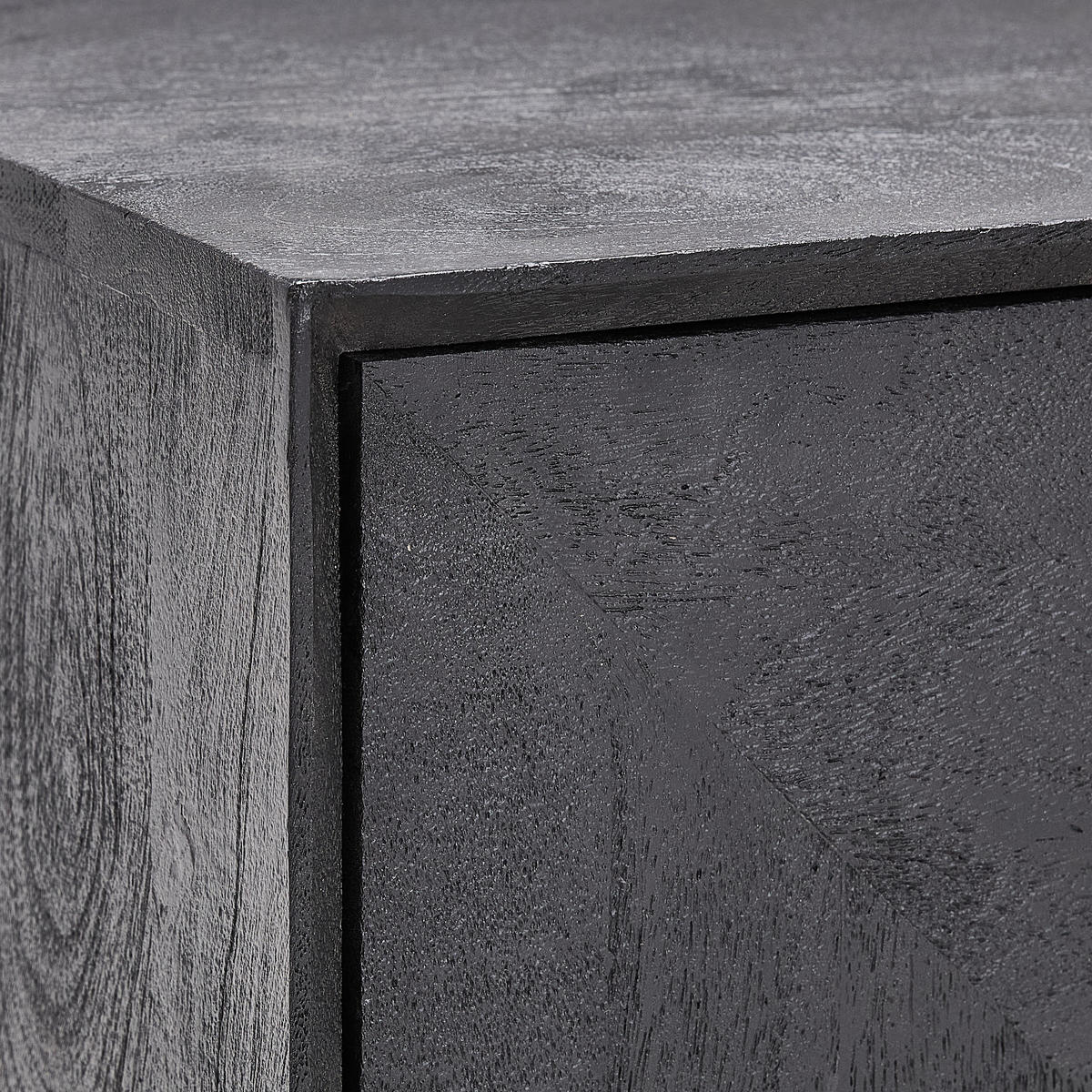 Nassau Lowboard  in 180/65/40 cm  - Schwarz, Design, Holz/Metall (180/65/40cm) - Livetastic