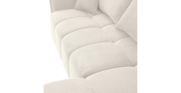 ECKSOFA Creme Plüsch Zierkissen, Rückenkissen, Bettkasten, Schlaffunktion, Rücken echt, Liegefläche im Originalstoff  - Creme/Schwarz, KONVENTIONELL, Kunststoff/Textil (253/192cm) - Carryhome