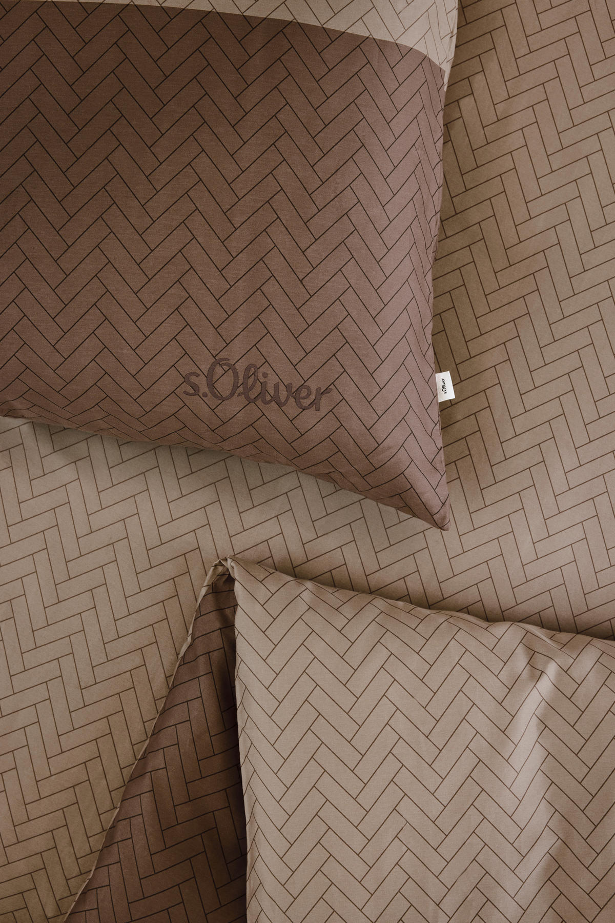 BETTWÄSCHE s.Oliver Makosatin 155/220 cm  - Braun, Basics, Textil (155/220cm) - S. Oliver