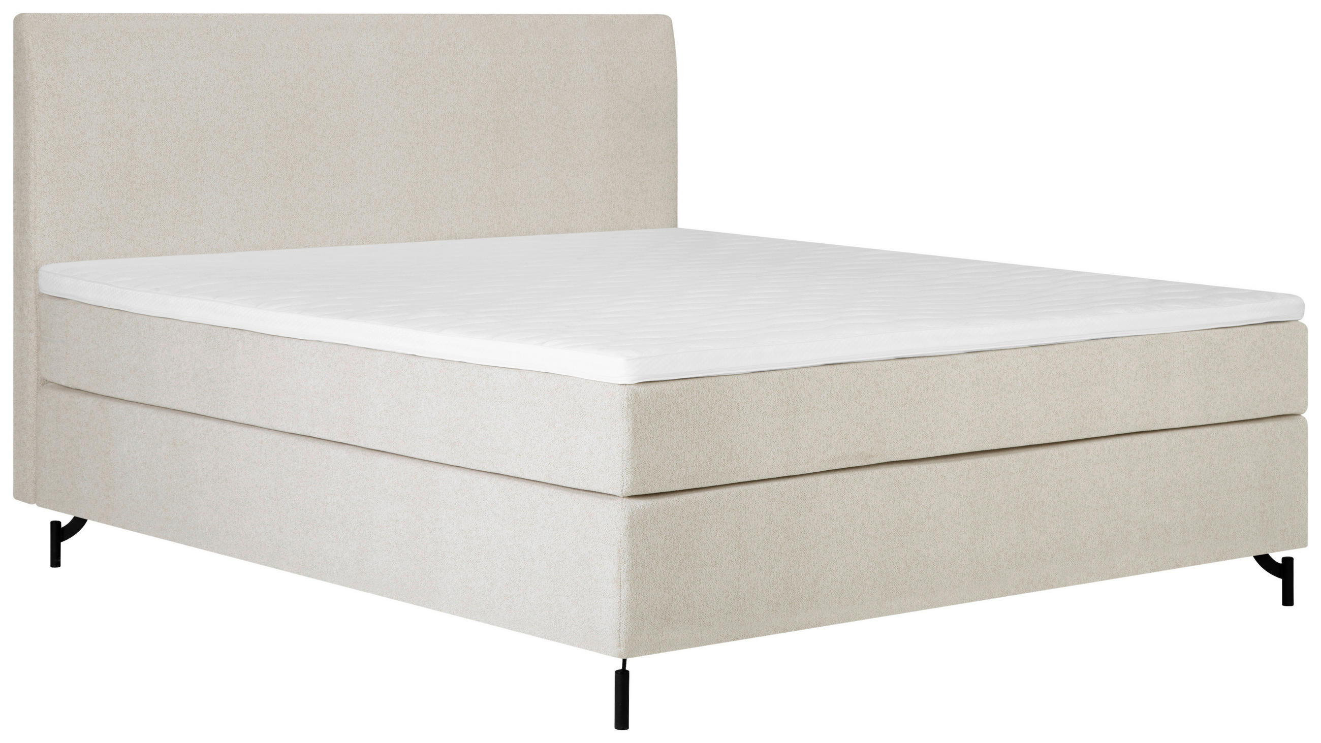 BOXSPRING-ÁGY 180/200 cm  krém  - fekete/krém, Modern, textil (180/200cm) - MID.YOU