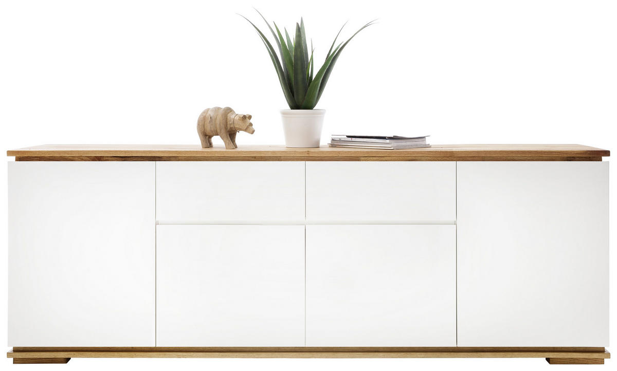 SIDEBOARD Chiaro  in 182/81/40 cm  - Eichefarben/Weiß, Design, Holz/Holzwerkstoff (182/81/40cm)