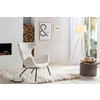 RELAXSESSEL in Textil Weiß  - Schwarz/Weiß, MODERN, Textil/Metall (77/95/62cm) - Livetastic
