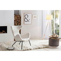 RELAXSESSEL in Textil Weiß  - Schwarz/Weiß, MODERN, Textil/Metall (77/95/62cm) - Livetastic