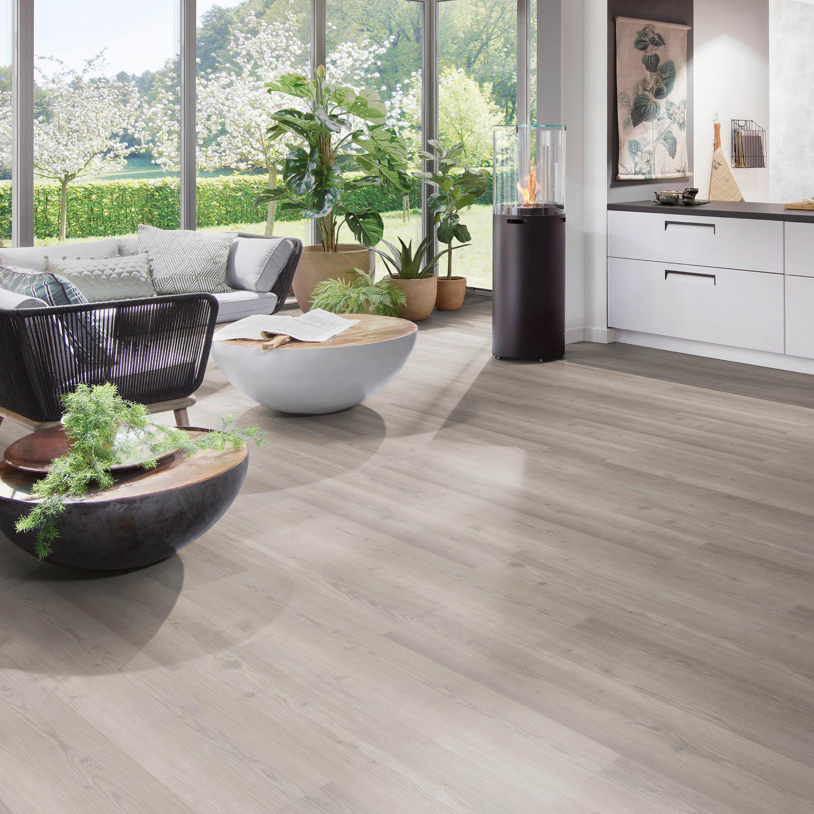DESIGNBODEN MultilayerPlus  per  m² - Greige/Eichefarben, Basics, Kunststoff (152.4/22.8/0,65cm)