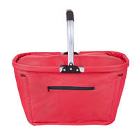 NÁKUPNÝ KOŠÍK červená - hliníková/červená, Basics, kov/textil (50/27/27cm) - Boxxx