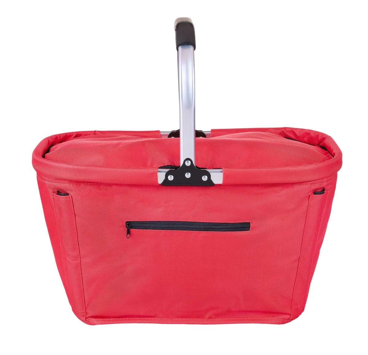 NÁKUPNÝ KOŠÍK červená - hliníková/červená, Basics, kov/textil (50/27/27cm) - Boxxx