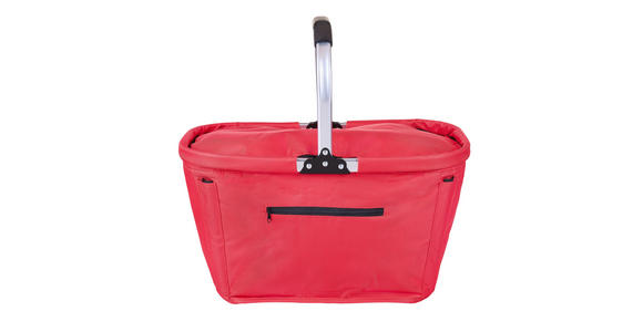 EINKAUFSKORB 50/27/27 cm - Rot/Alufarben, Basics, Kunststoff/Textil (50/27/27cm) - Boxxx