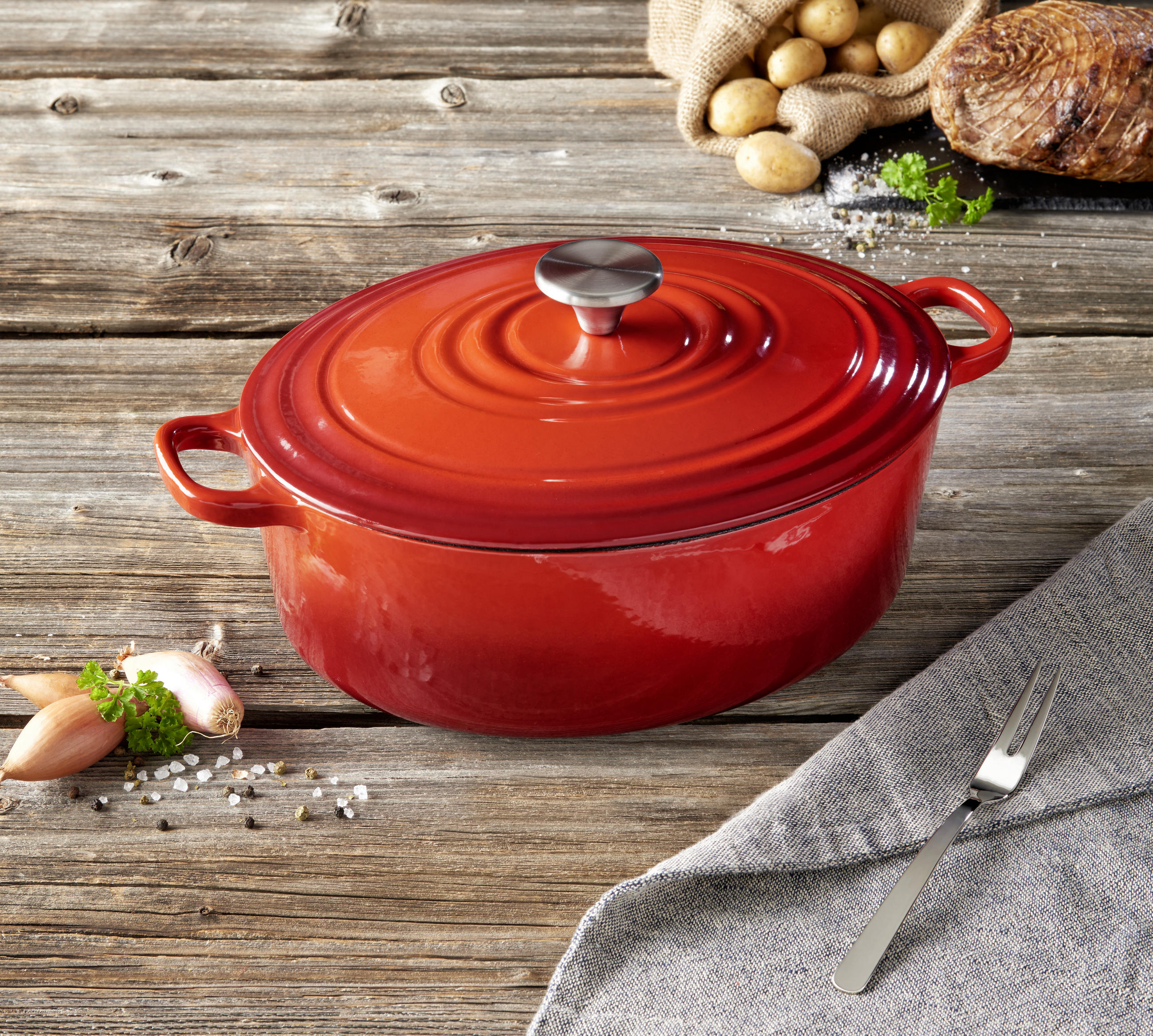 BRATENTOPF Beef & More 4,7 l  - Rot/Schwarz, Konventionell, Metall (29/22,7cm) - Homeware Profession.
