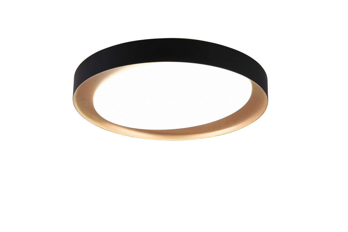 DECKENLEUCHTE  48,5/7 cm    - Goldfarben/Schwarz, Design, Kunststoff (48,5/7cm)