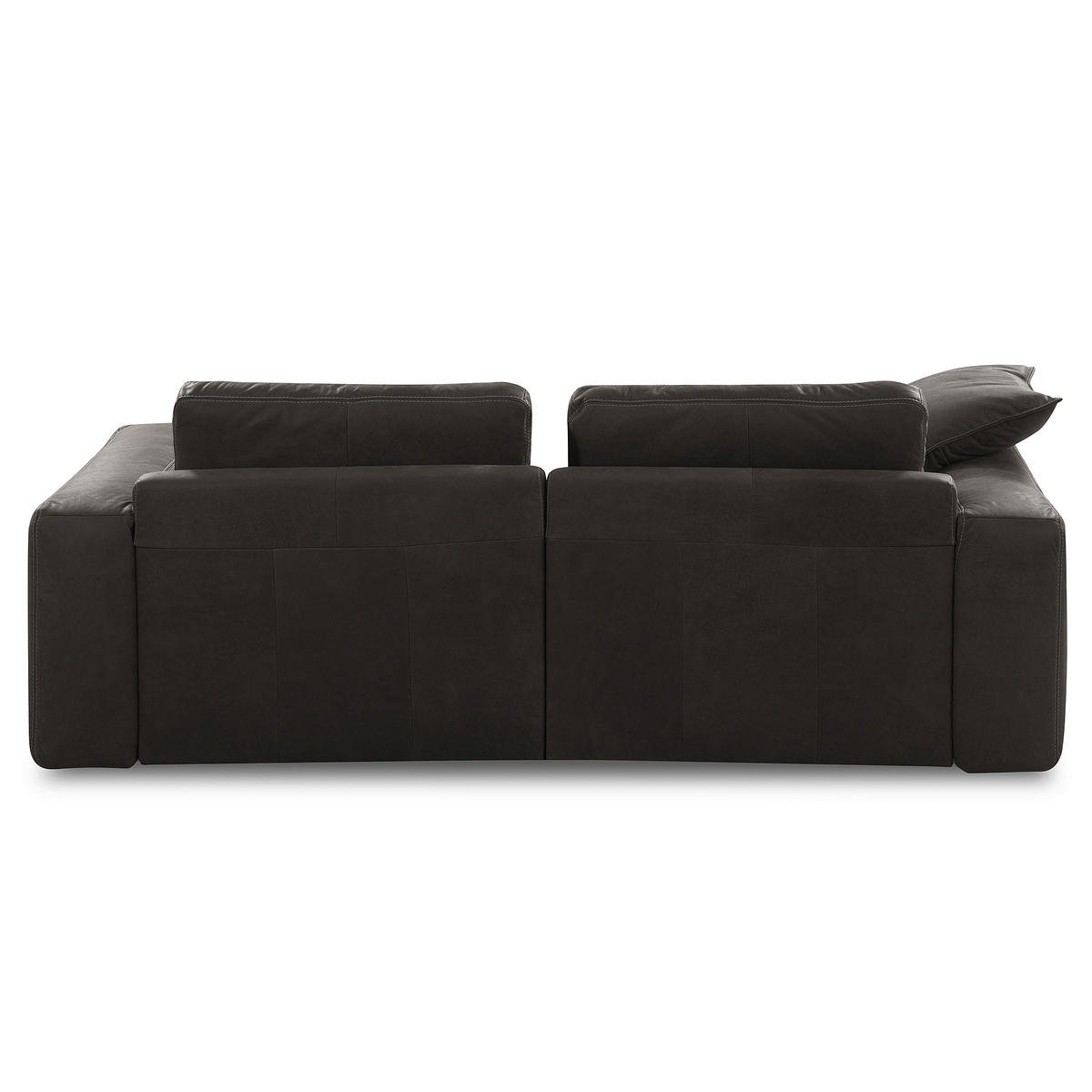 2-SITZER-SOFA  in Echtleder Dunkelgrau   - Dunkelgrau/Beige, Design, Leder/Kunststoff (240/85/123cm) - Livetastic