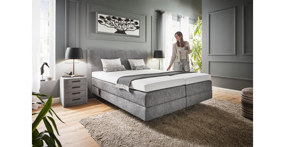 BOXSPRINGBETT 180/200 cm  in Grau  - Grau, KONVENTIONELL, Holz/Textil (180/200cm) - Dieter Knoll