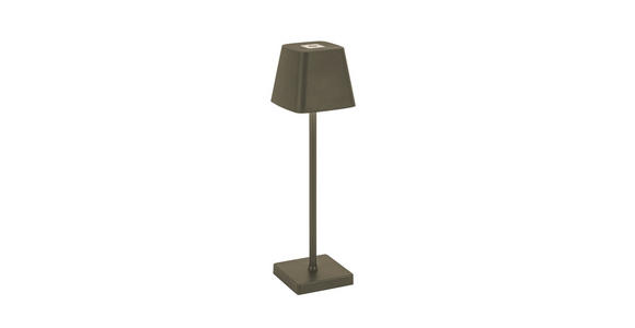 AKKU-TISCHLEUCHTE Lino 10/38 cm - Grau, Design, Kunststoff/Metall (10/38cm) - Novel
