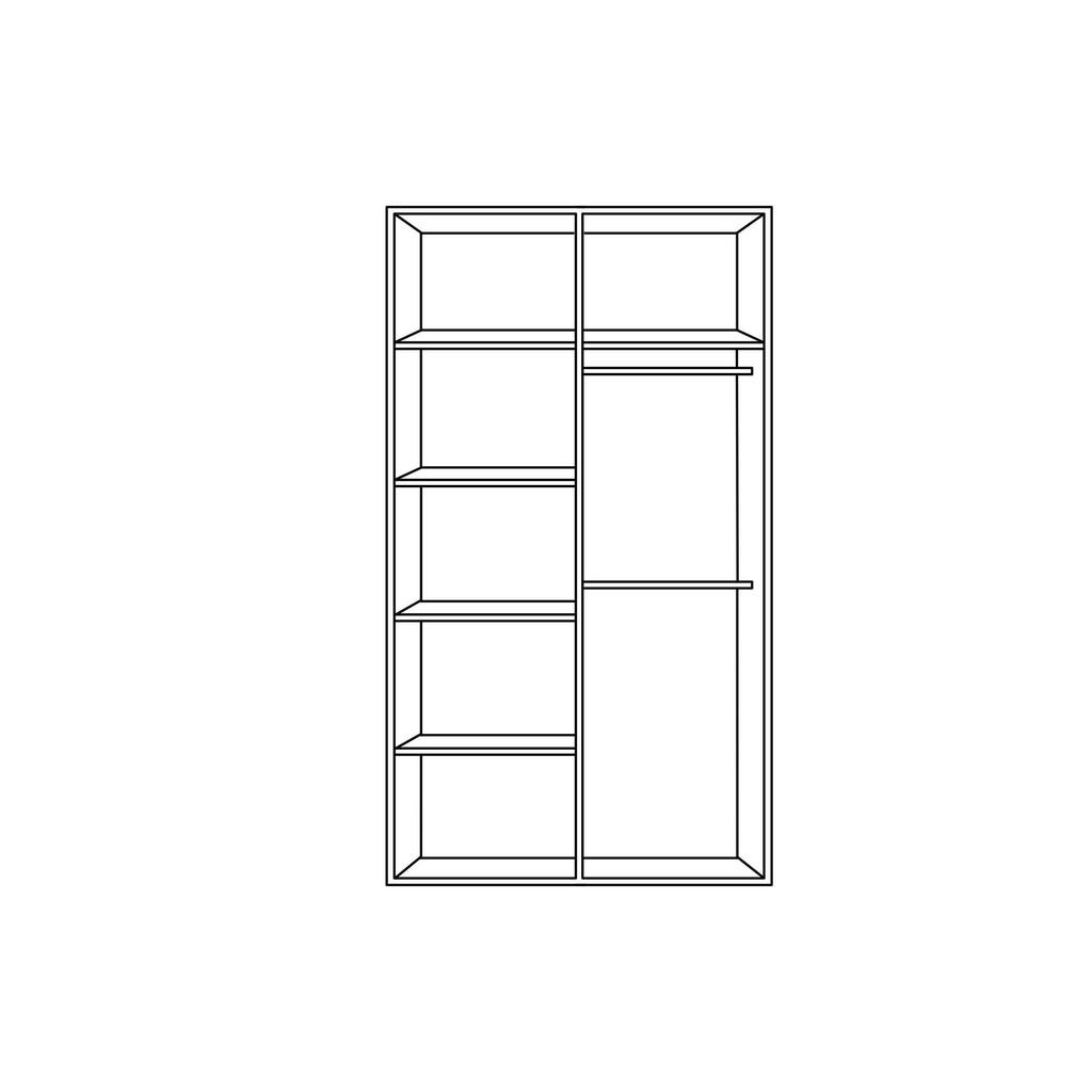 Thumbnail - Paidi Kleiderschrank Benne, Eiche, Hellgrau, Holzwerkstoff, Eiche, massiv, 5 Fächer, 94.8x201.9x55.6 cm, Blauer Engel, G...