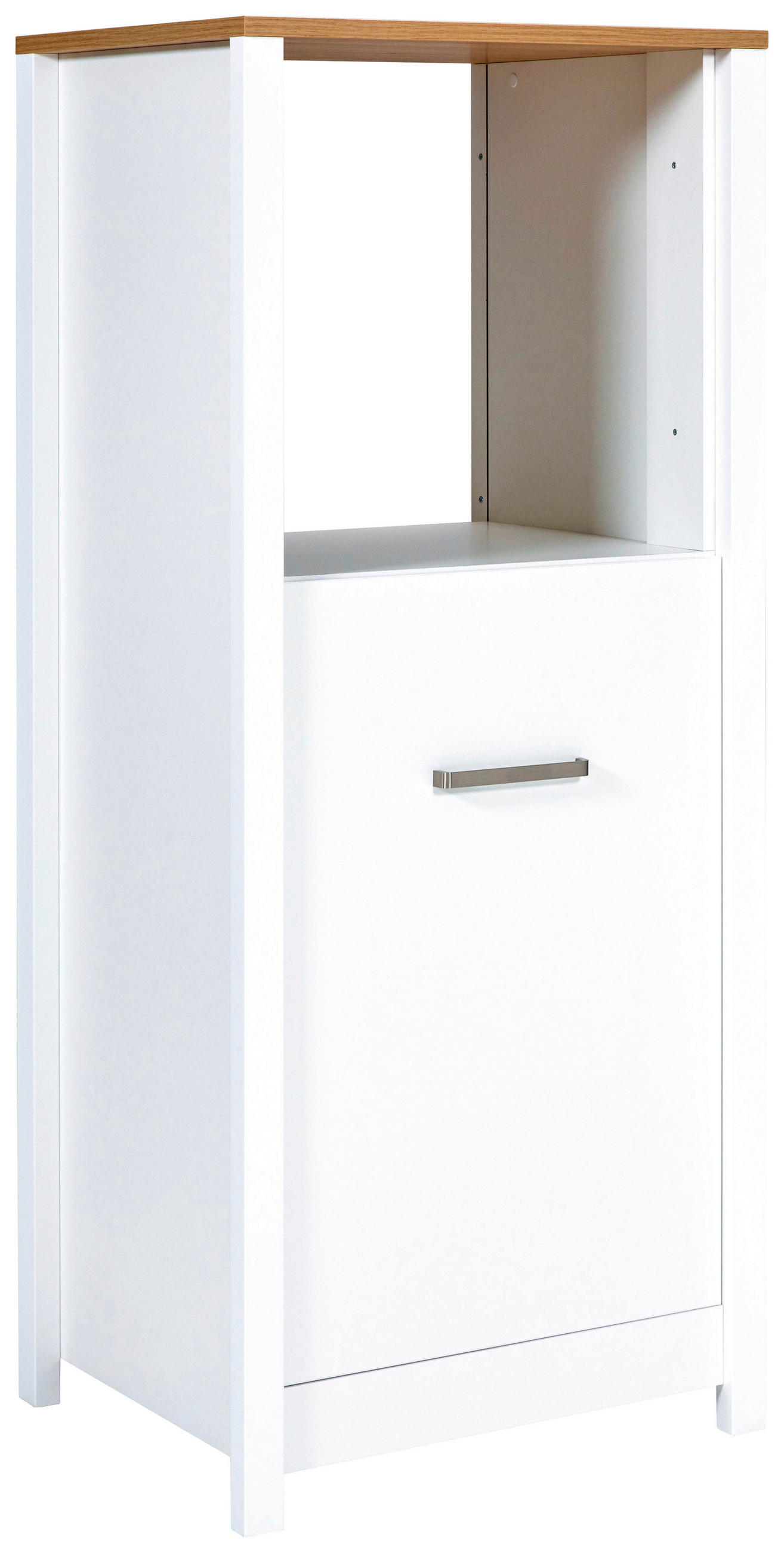GERÄTEUMBAUSCHRANK 70/167/60 cm  in Weiß, Eiche Artisan  - Silberfarben/Weiß, MODERN, Holzwerkstoff/Metall (70/167/60cm) - home24