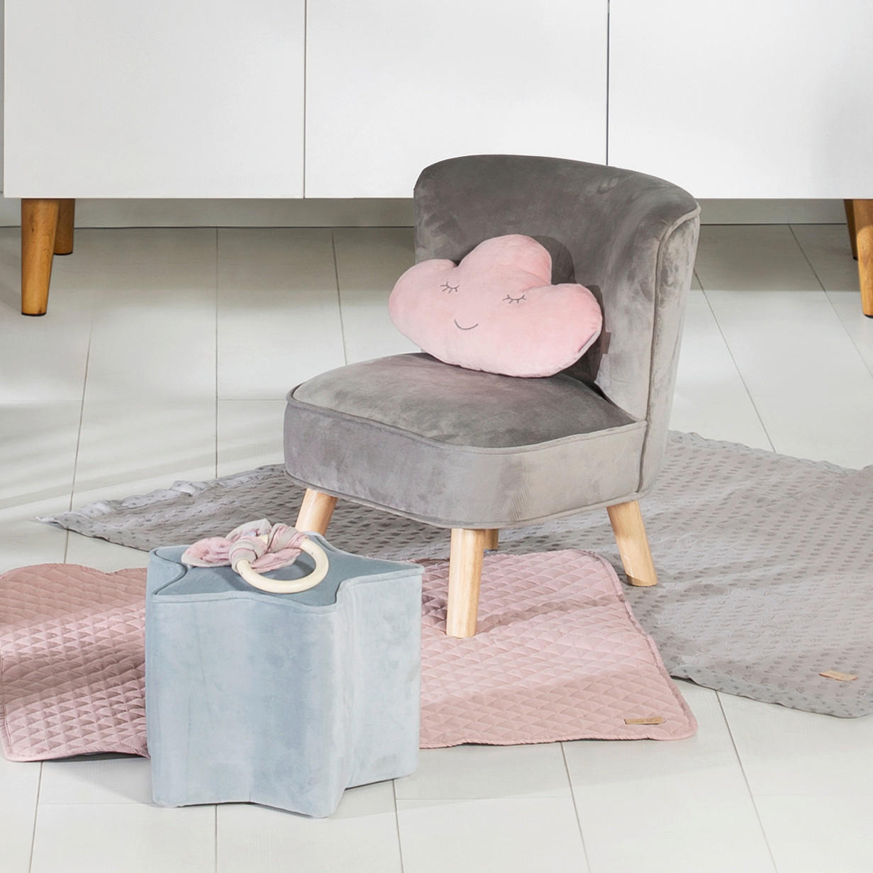 KINDERSESSEL roba Lil Sofa - Silberfarben/Grau, Basics, Textil (44/50/48cm) - Roba