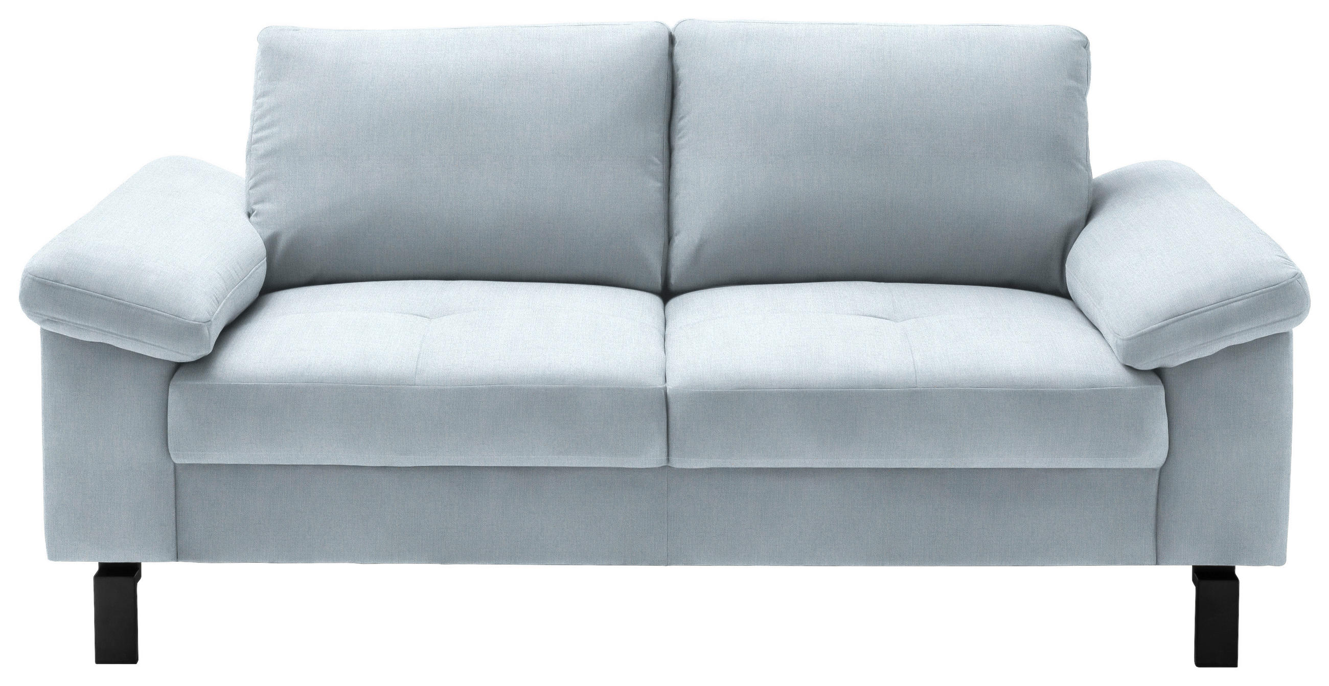 2-SITZER-SOFA in Velours Hellblau  - Schwarz/Hellblau, Design, Textil/Metall (186/86/97cm) - Pure Home Lifestyle
