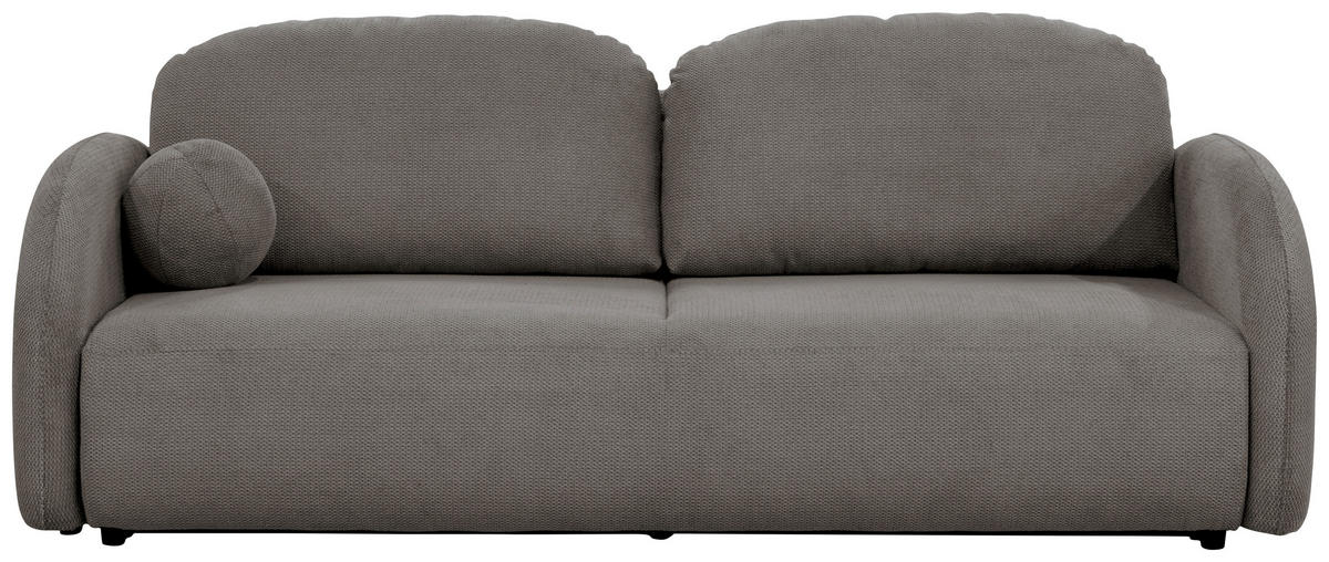 SCHLAFSOFA ROMA  mit Struktur Hellbraun  - Hellbraun/Schwarz, Design, Textil (230/90/105cm) - MID.YOU