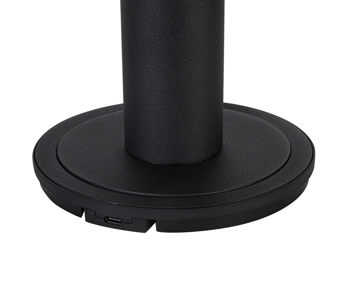 AKKU-TISCHLEUCHTE 20/42 cm  - Bernsteinfarben/Schwarz, Design, Glas/Kunststoff (20/42cm) - Dieter Knoll