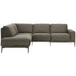 ECKSOFA in Flachgewebe Hellbraun  210/260 cm  - Hellbraun/Schwarz, Design, Textil/Metall (210/260cm) - Johann Jakob