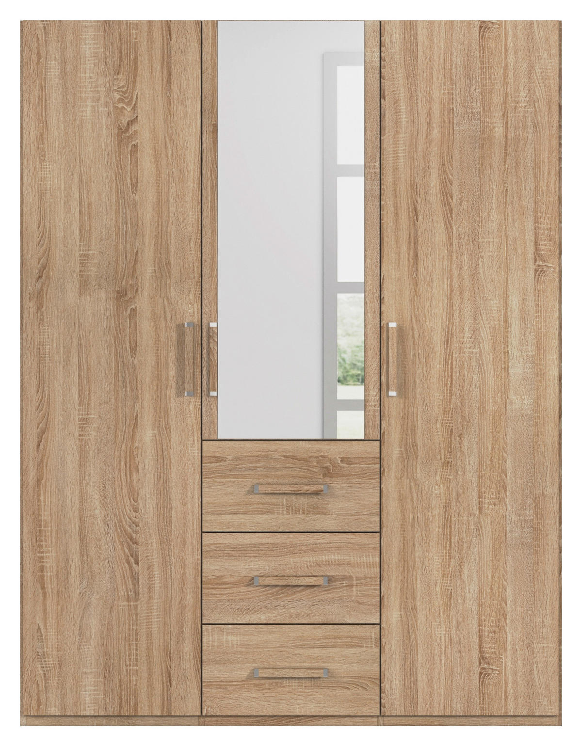 DREHTÜRENSCHRANK 151/197/60 cm 3-türig Sonoma Eiche  - Sonoma Eiche, Design, Glas/Holzwerkstoff (151/197/60cm) - Novel