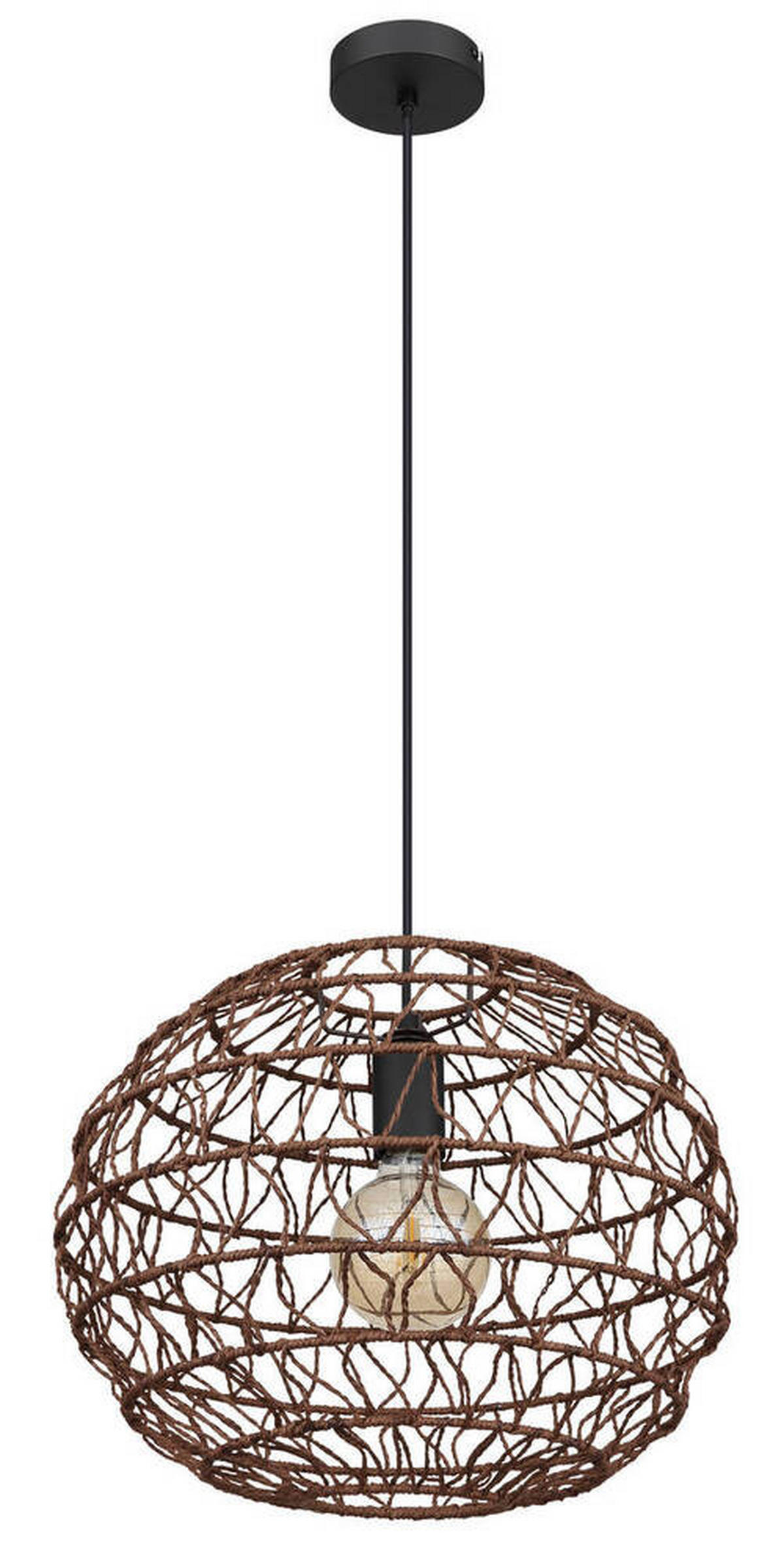 VISEČA SVETILKA        39/120 cm      E27 - črna/temno rjava, Natur, papir/kovina (39/120cm) - Globo