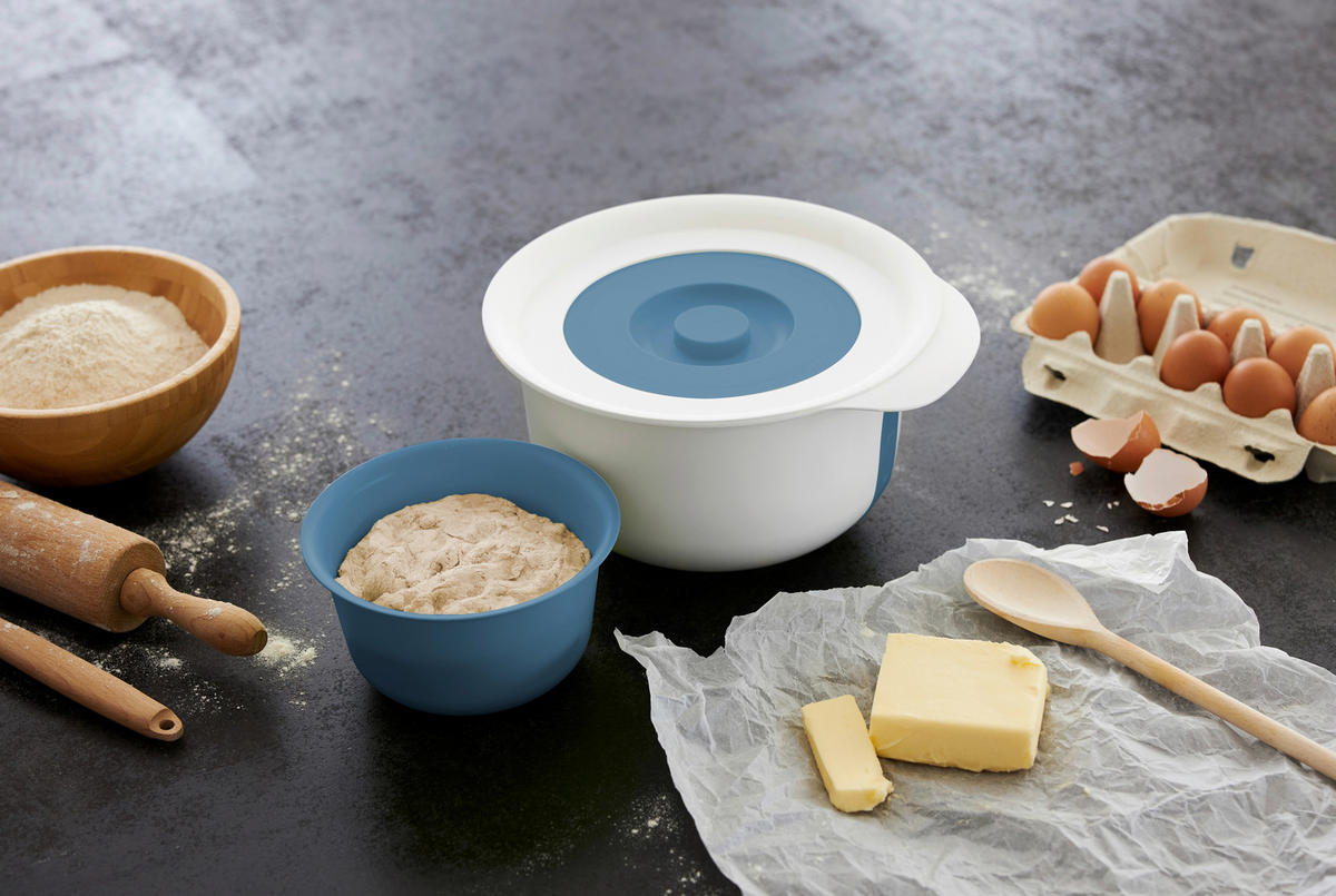RÜHRSCHÜSSEL - Blau/Weiß, Basics, Kunststoff (28,8/26/14,2cm) - Rotho